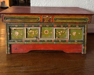 Tibetan Low Wood Table / Bench. Measures 29" x 14" x 14" H. Photo 1 of 3.