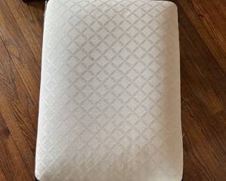 Chippendale-Style Upholstered Bench / Ottoman with Ball and Claw Feet. Measures 20" x 26" x 20" H. Photo 3 of 4.