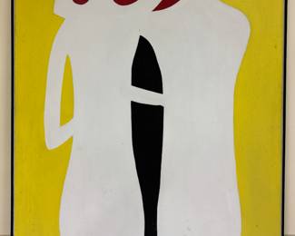 "Fantasy on Male & Female," Original Acrylic on Linen. Signed on Back by Artist, Joseph Limarzi. Photo 1 of 3.