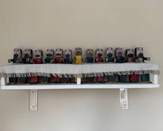 "The Last Supper." Folk Art Mixed Media Sculpture of Jesus and the 12 Disciples. Measures 14" W x 6"H.