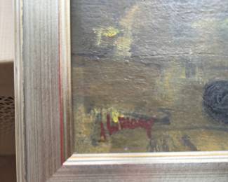 "Picking Wood," After Jos Limarzi. Signed by Artist. Photo 2 of 2.