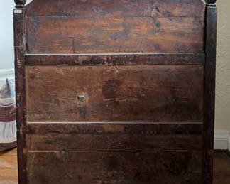 19th-Century Hand-Painted Tibetan Low Cabinet (Pegam or Book Chest). Middle Two "Squares" Open Via Hidden Panels To Reveal Two Interior Shelves. Measures 26" W x 13" D x 36" H. EXCELLENT SHAPE. Photo 4 of 6.