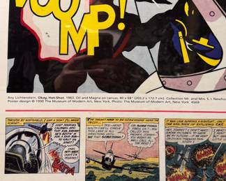 “High & Low. Modern Art and Popular Culture (MoMA)”, 1990. Original Exhibition Poster Featuring Image of 'Okay, Hot-Shot' by Roy Lichtenstein and Others. Photo 2 of 2.