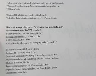 Christo and Jeanne-Claude. Wrapped Reichstag. Berlin 1971–1995, Copyright 1996 by Taschen. Photo 3 of 3.