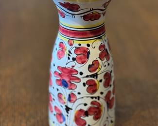 Deruta Ceramic Carafe / Vase. Measures 8" H. Photo 1 of 3.