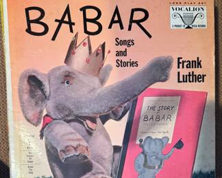 Frank Luther Babar Songs and Stories Vinyl Record.
