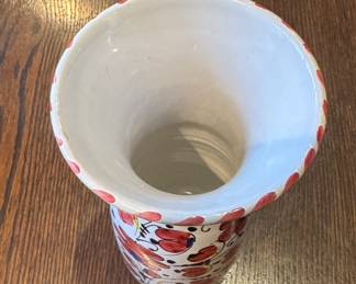 Deruta Ceramic Carafe / Vase. Measures 8" H. Photo 2 of 3.