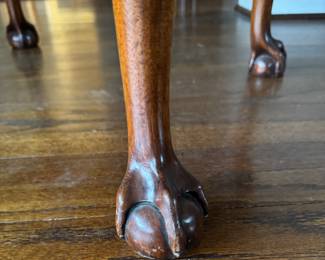 George II Style Scalloped Edged Tripod Tilt Top Table On Birdcage Center with Ball and Claw Feet. Measures 23" D x 28.5" H. Photo 6 of 6.