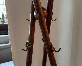 Hardwood Tripod Hall Tree. Measures 60" H x 25.5" W. Photo 4 of 5.