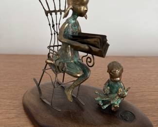 Copper Mounted on Wood. Stamped by Artist, Malcolm Moran. 1972. Photo 1 of 2.