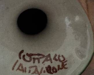 Small Italian Ceramic Glazed Pinecone Finial. Photo 2 of 2.