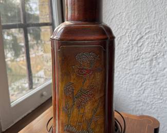 Pair of Hand-Carved Wood Table Lamps. Photo 1 of 2.