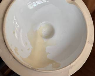 Covered Tureen Marked "Geschutzt 2339" And "1028". Polychrome Transfer Decoration Of Elves Producing Wine For Bacchus. Measures 17" W x 16" H. Photo 4 of 5.