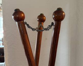 Hardwood Tripod Hall Tree. Measures 60" H x 25.5" W. Photo 5 of 5.