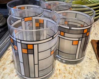 Set of 4 MoMA Frank Lloyd Wright Double Old Fashioned Glasses. Photo 2 of 2.
