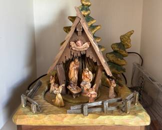 Carved Wood Nativity Scene.