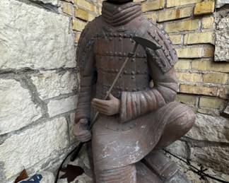 Ma Shi'ao Replica Qin Dynasty Terracotta Warrior - The Archer. Measures 4.75' H x 2.51' W x 2.75' D. Photo 2 of 3.