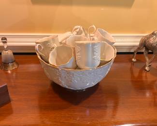 Beautiful Lennox Punchbowl and large cups
