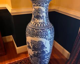 Pair of large blue and white vases