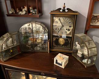 clocks & display cases...