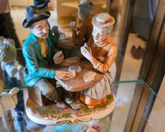 Ardco Card Playing Elderly Couple Figurine