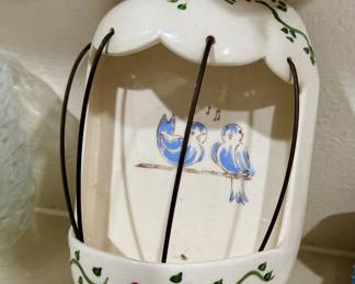 Vintage Caged Bluebirds Wall Decor