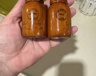 Wooden Mason Jar Salt And Pepper Shakers