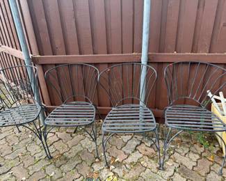 Four Cadiz Black Metal Stacking Chairs
