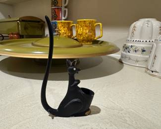 Vintage Kangaroo Ring Holder Toothpick Holder Rhinestone Eyes
