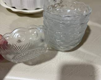 Bartlett Collins St. Genevieve Clear Nappy Berry Bowls Bullseye Cane Designs