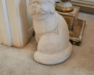 Vintage 1985 Austin Productions,  10" Cat Statue Sculpture, David Fisher, Cast Stone