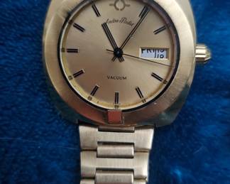 Vintage Andre Pailet Vacuum Automatic Swiss Wrist Watch 18k Gold Cap Top
