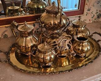 Hecho En Mexico Brass Tea/Coffee Set