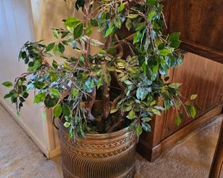 Artificial Plant in Large Brass Pot