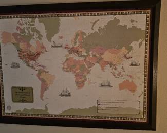 Framed Map for showing your travels