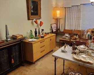 MCM Buffet, lamp, corner table etc.