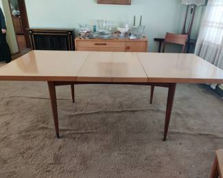 MCM dining room table/with leaves approximately 8' x 4'