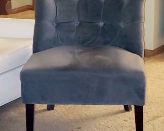 MCM tufted plush lite Navy side chair