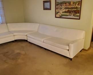 Were taking bids on this beauty! A three-piece MCM original sofa set.