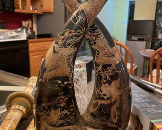 Etched Horn Shaped Decorations