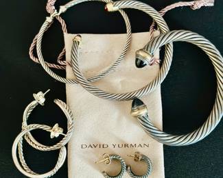 David Yurman bangle bracelets and earrings
