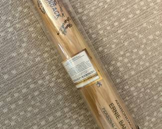 Ernie Banks signed baseball bat with certification 