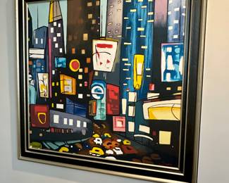 Abstract Cityscape signed by Jura