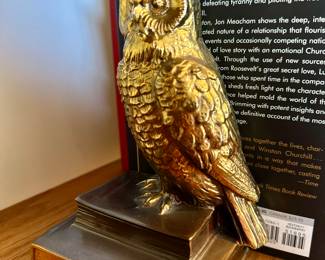 Vintage Brass Owl Bookends