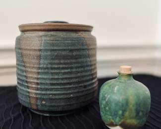 Vintage Solveig Cox covered jar (L)