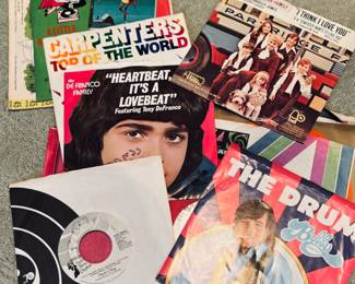 45s  including Bobby Sherman, the Carpenters, Partridge Family, Roberta Flack