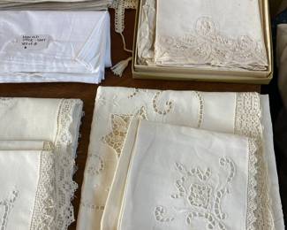Antique bridge set with tablecloth and napkins