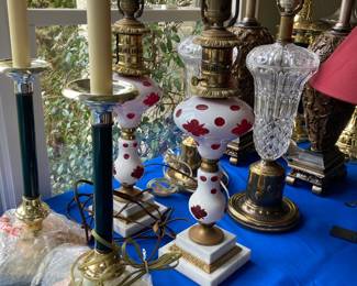 Lovely selection of vintage and modern lamps