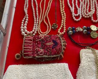 Vintage handbags and costume jewelry