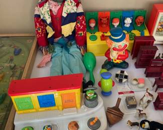 Emmett Kelly clown and vintage toys
